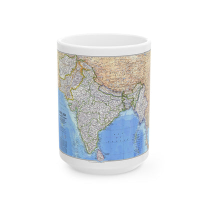 Asia - South (1984) (Map) White Coffee Mug-15oz-The Sticker Space