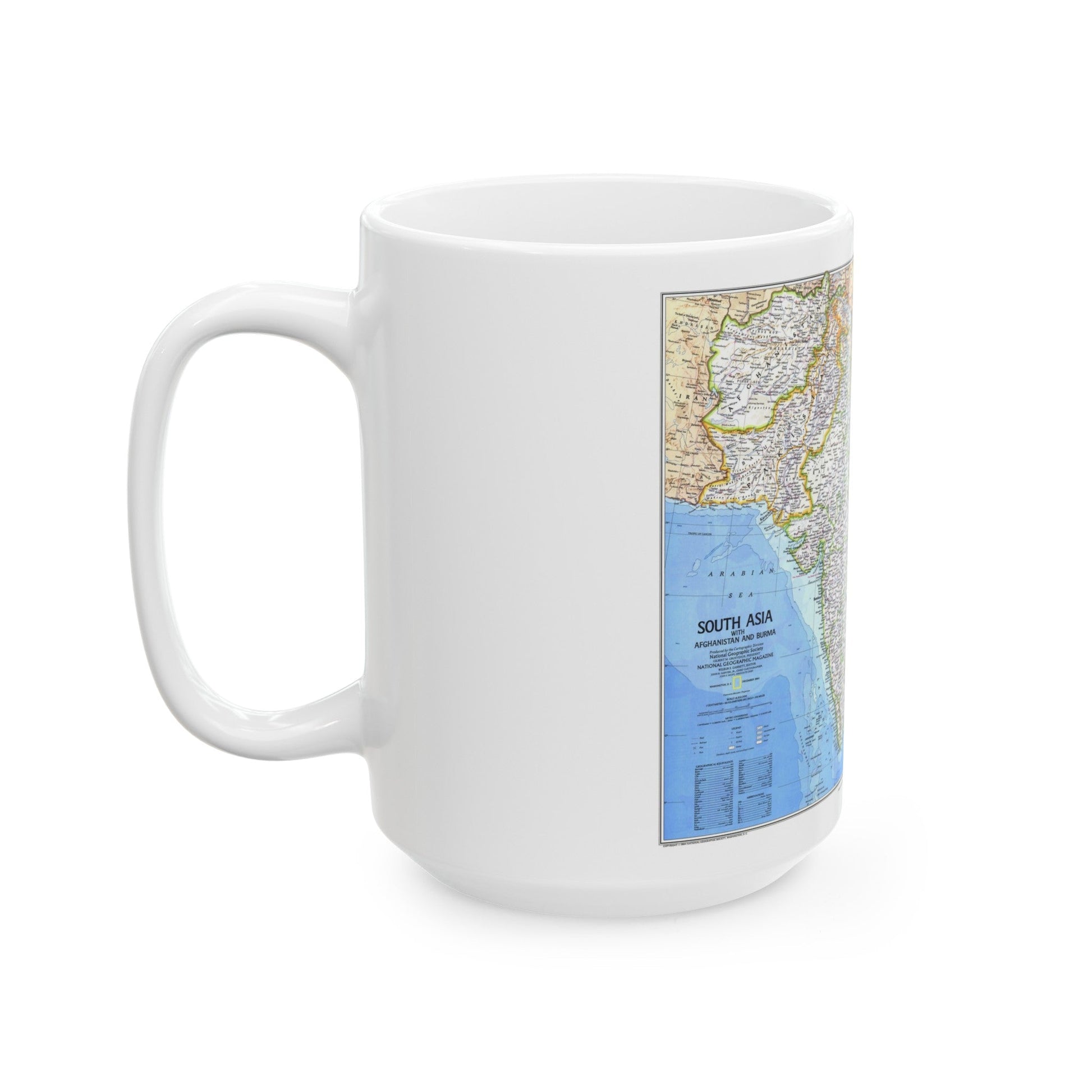 Asia - South (1984) (Map) White Coffee Mug-The Sticker Space
