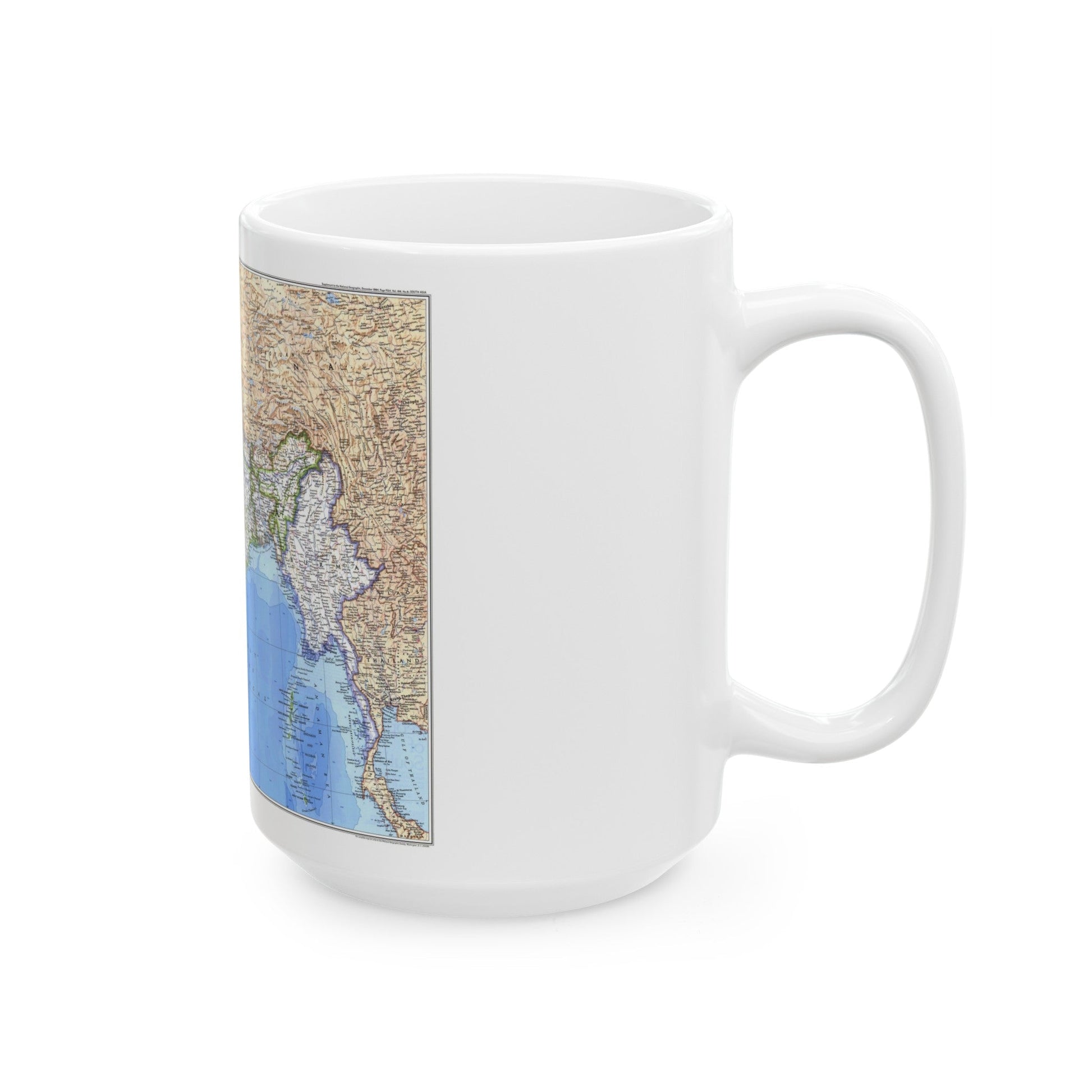 Asia - South (1984) (Map) White Coffee Mug-The Sticker Space