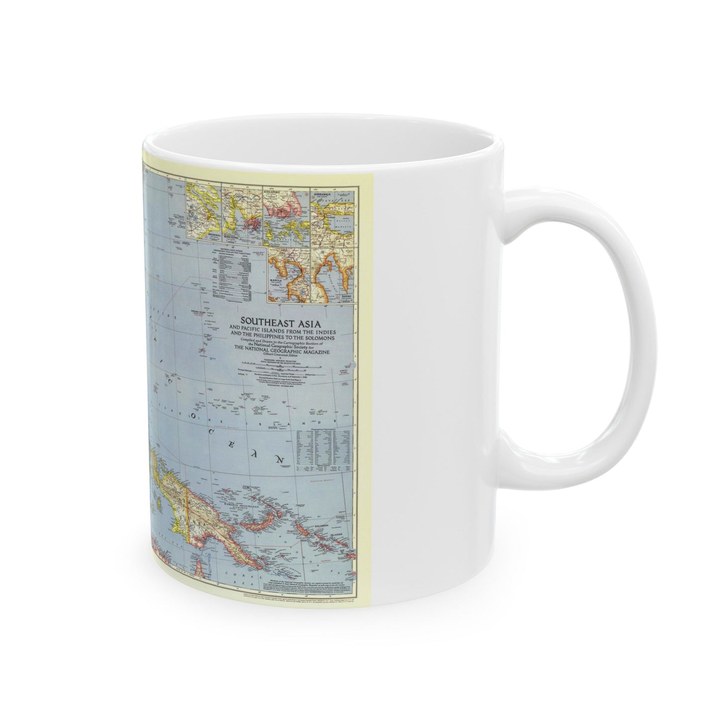 Asia - Southeast (1944) (Map) White Coffee Mug-The Sticker Space