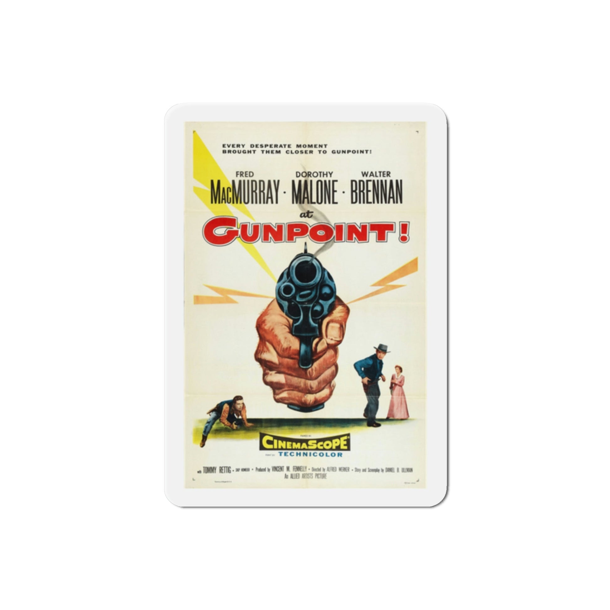 At Gunpoint 1955 Movie Poster Die-Cut Magnet-2 Inch-The Sticker Space
