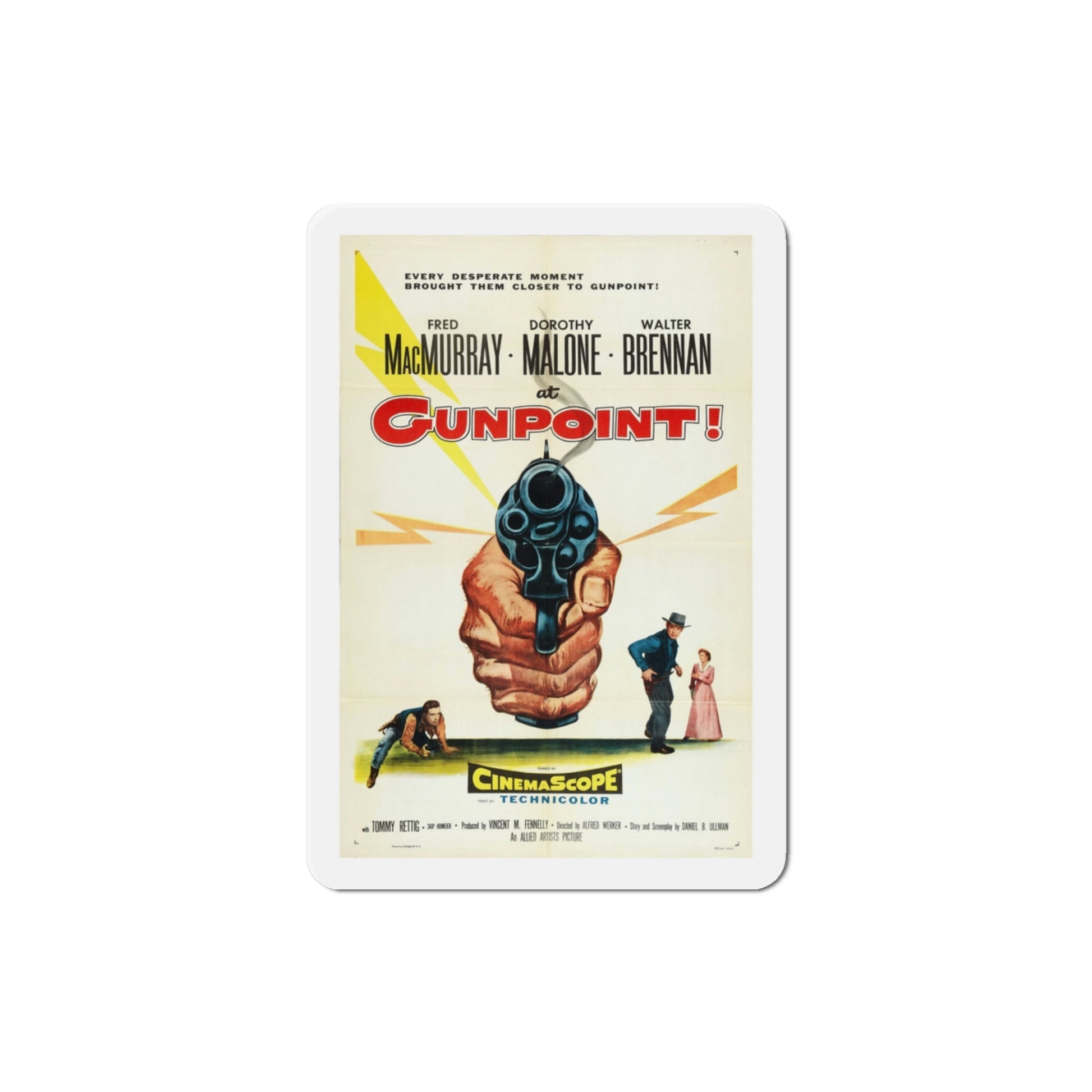 At Gunpoint 1955 Movie Poster Die-Cut Magnet-3 Inch-The Sticker Space