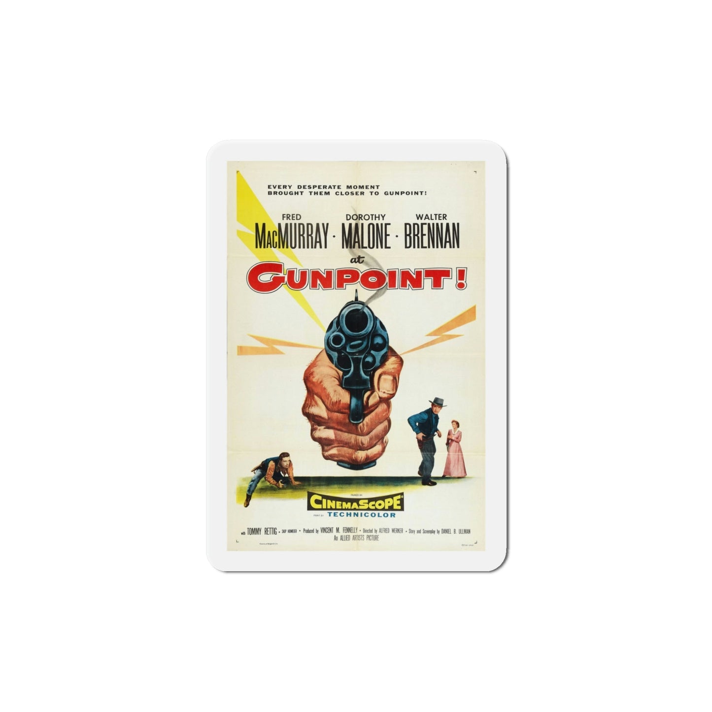 At Gunpoint 1955 Movie Poster Die-Cut Magnet-5 Inch-The Sticker Space