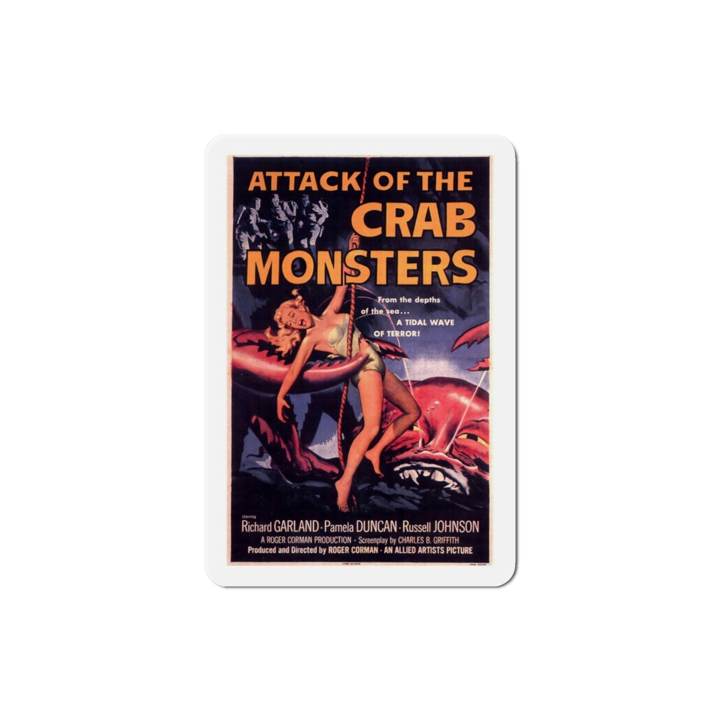 Attack of the Crab Monsters 1957 Movie Poster Die-Cut Magnet-3 Inch-The Sticker Space