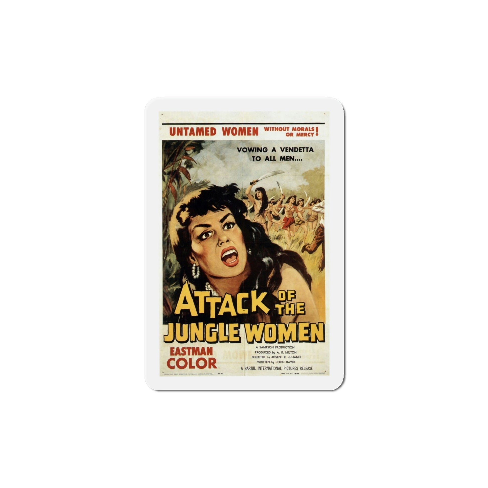 Attack of the Jungle Women 1959 Movie Poster Die-Cut Magnet-6 Inch-The Sticker Space