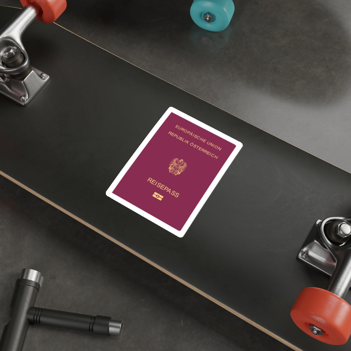 Austrian Passport STICKER Vinyl Die-Cut Decal-The Sticker Space