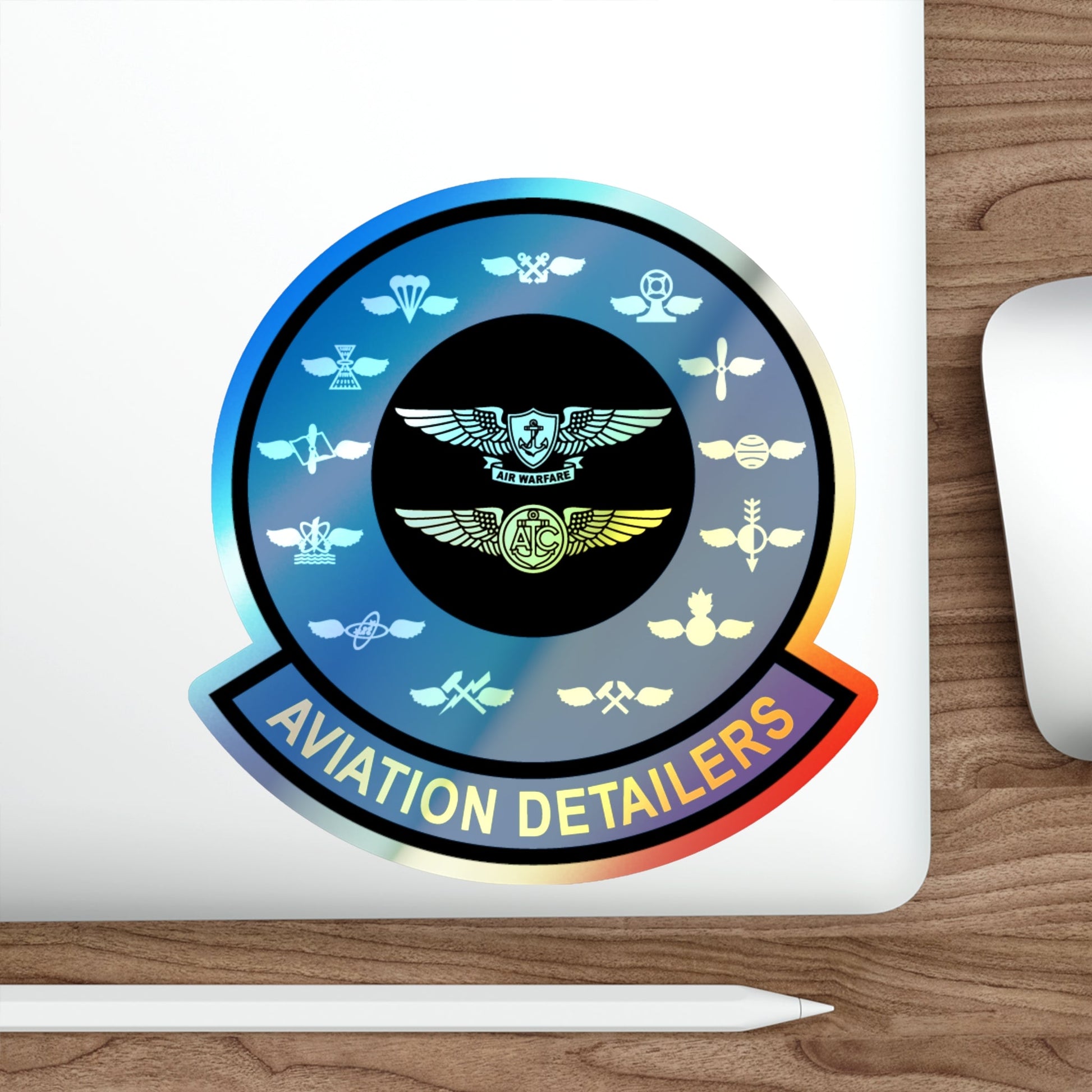 Aviation Detailers (U.S. Navy) Holographic STICKER Die-Cut Vinyl Decal-The Sticker Space