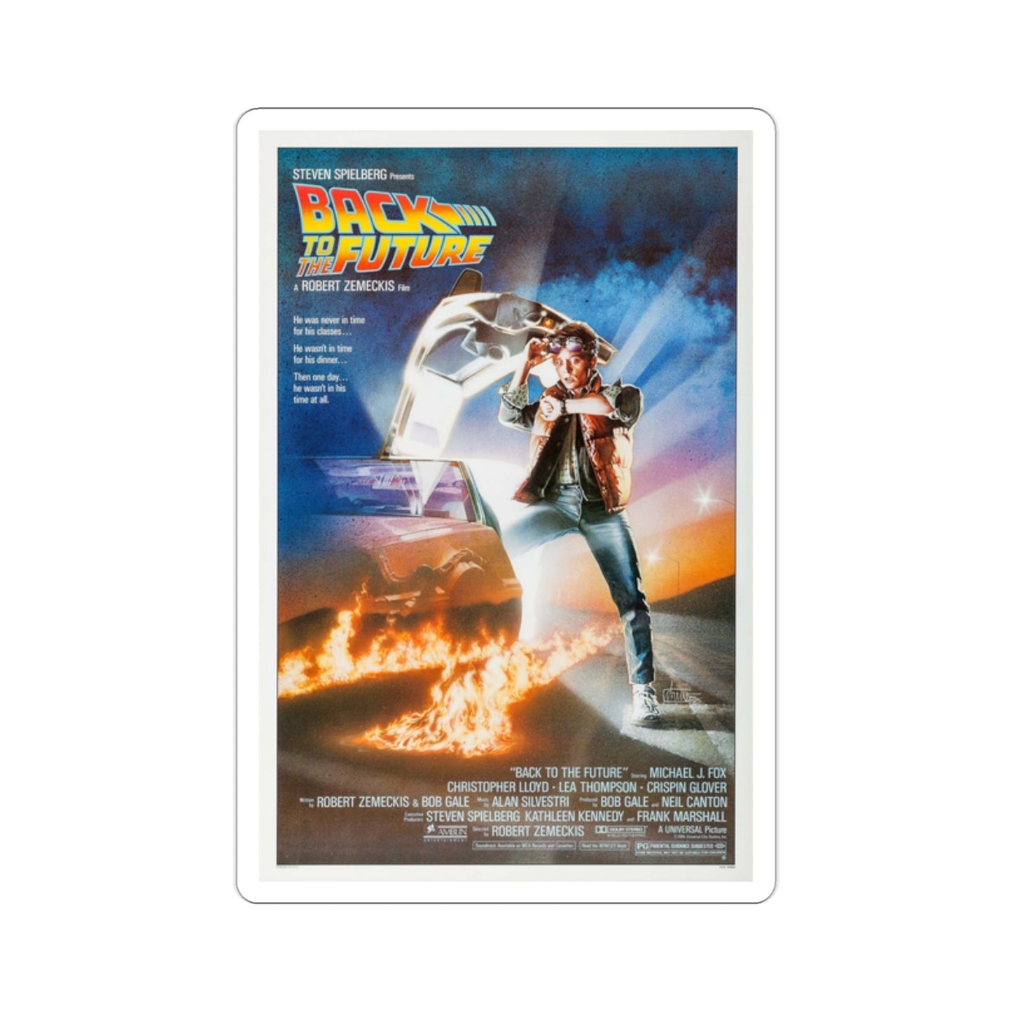 Back to the Future 1985 Movie Poster STICKER Vinyl Die-Cut Decal-2 Inch-The Sticker Space