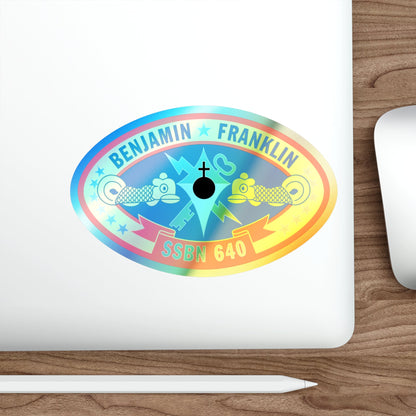Benjamin Franklin SSBN 640 (U.S. Navy) Holographic STICKER Die-Cut Vinyl Decal-The Sticker Space