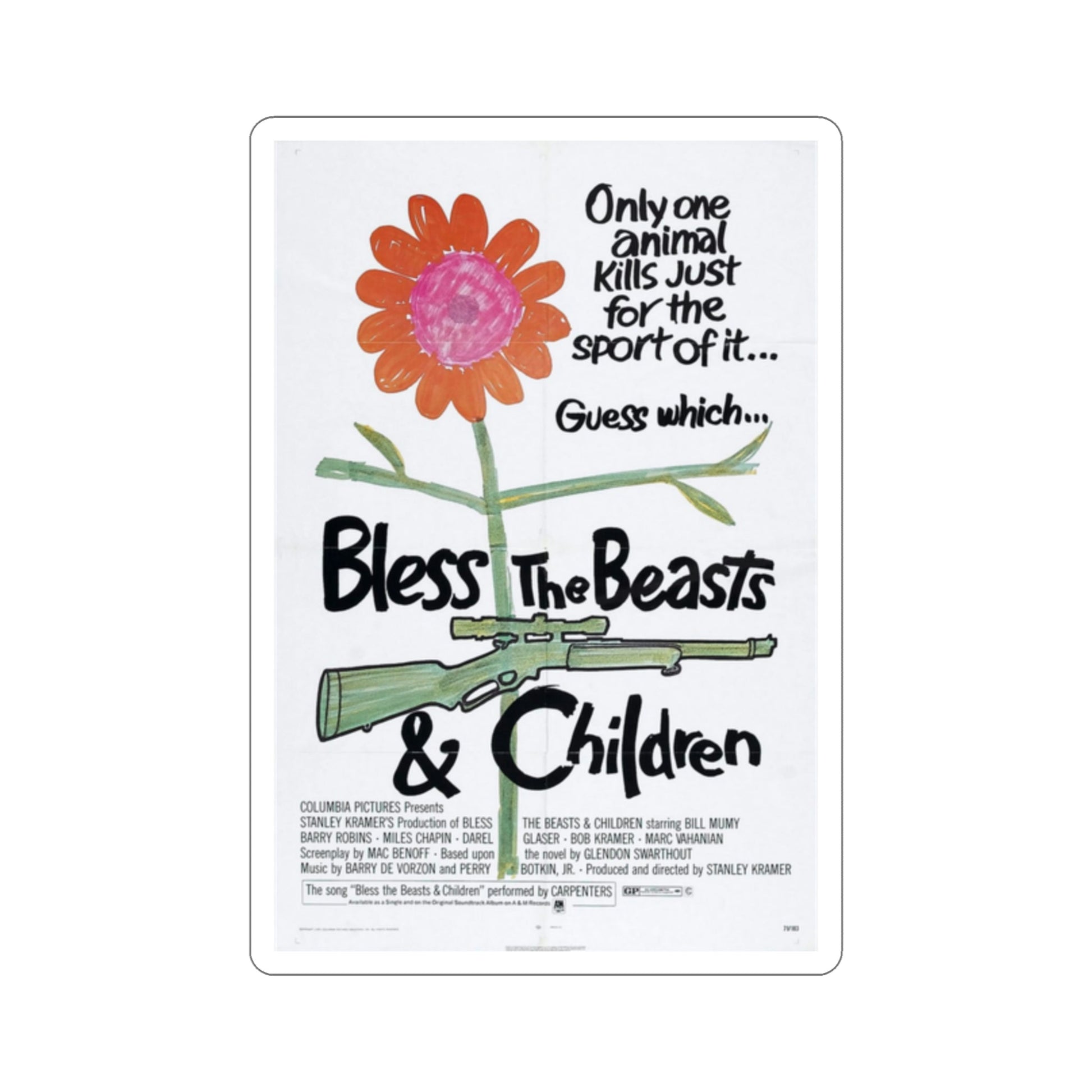 Bless the Beasts & Children 1971 Movie Poster STICKER Vinyl Die-Cut Decal-2 Inch-The Sticker Space