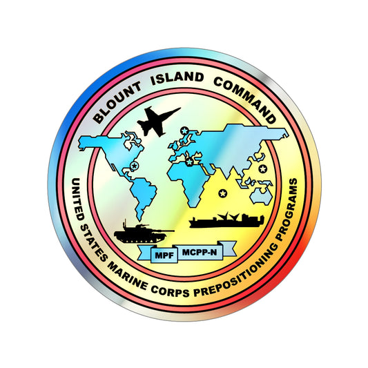 Blowout Island Command United States Marine Corps Prepositioning Programs (USMC) Holographic STICKER Die-Cut Vinyl Decal-6 Inch-The Sticker Space