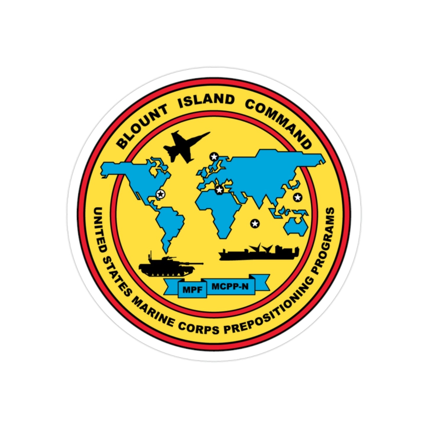 Blowout Island Command United States Marine Corps Prepositioning Programs (USMC) Transparent STICKER Die-Cut Vinyl Decal-2 Inch-The Sticker Space