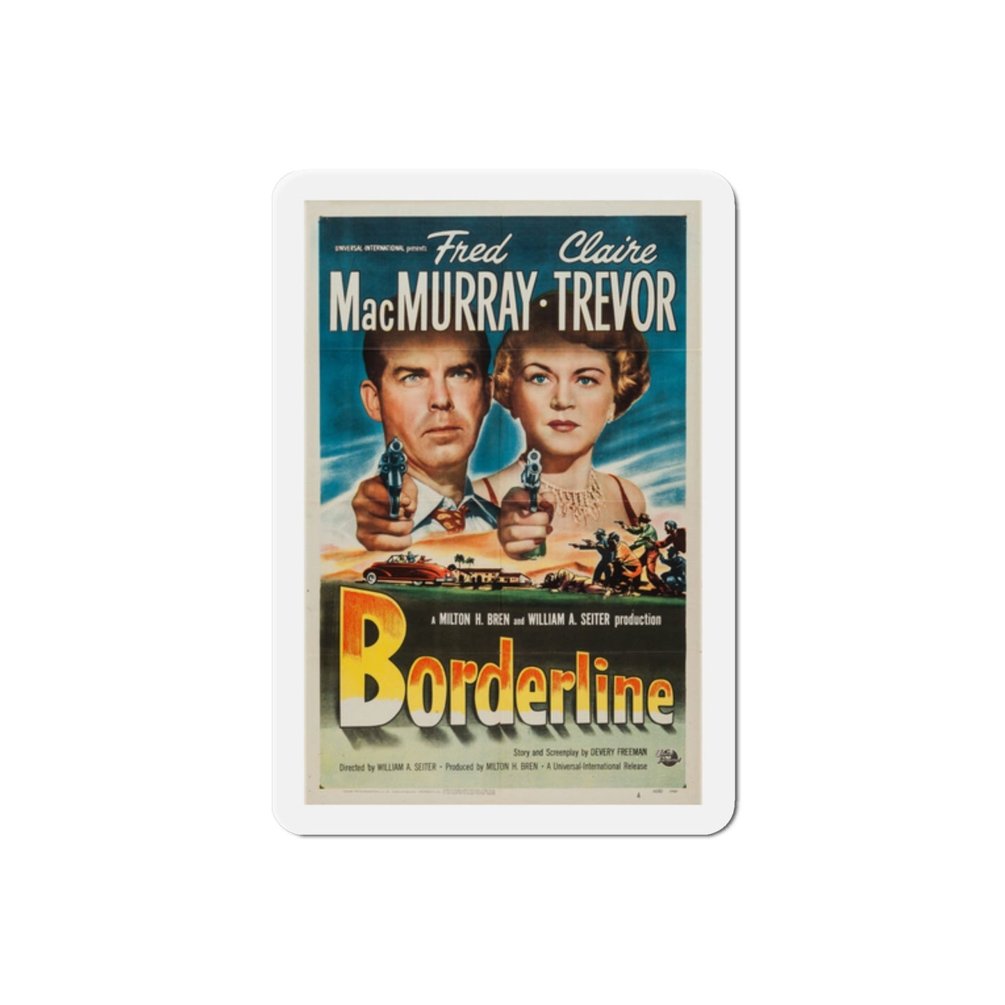 Borderline 1950 Movie Poster Die-Cut Magnet-2 Inch-The Sticker Space