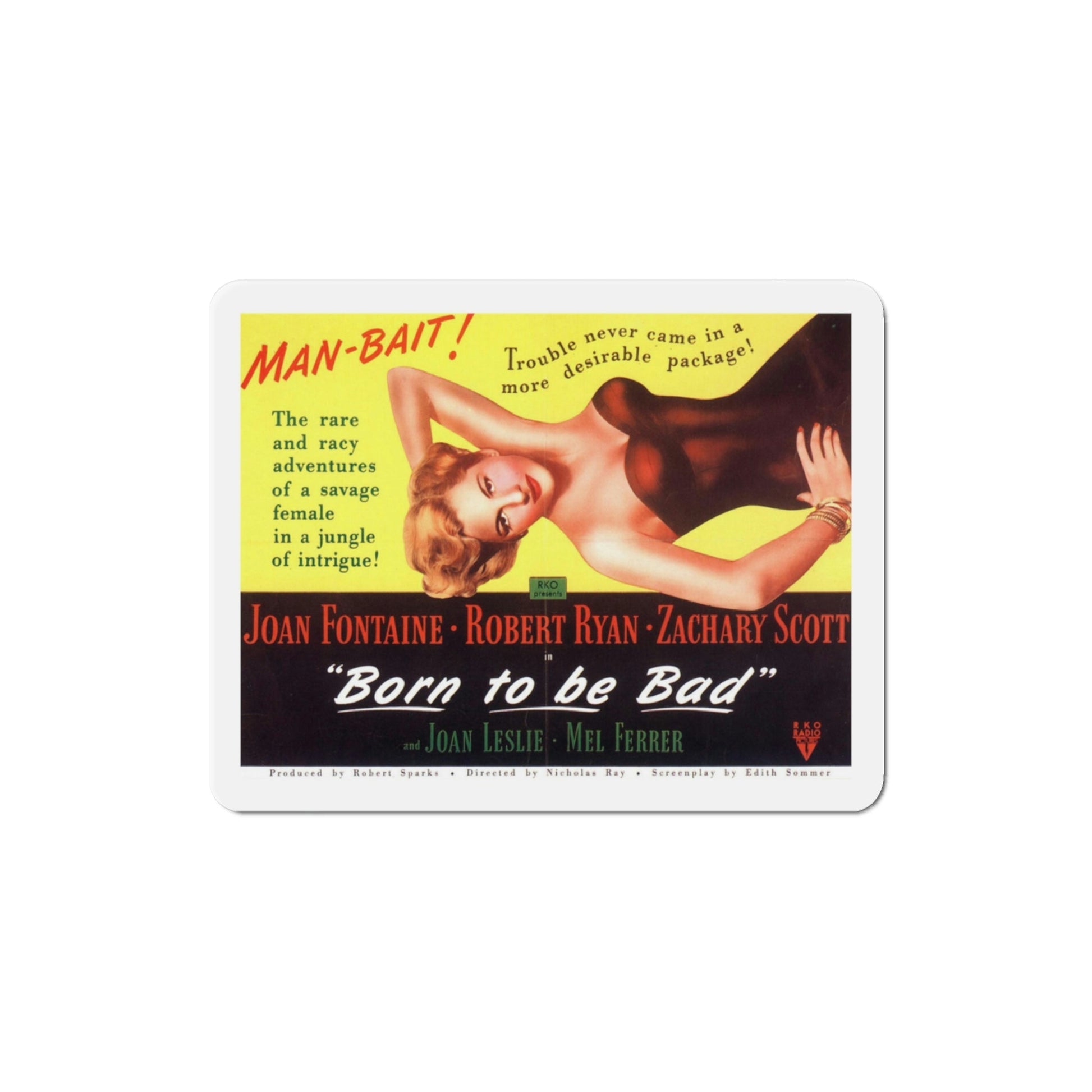 Born to Be Bad 1950 Movie Poster Die-Cut Magnet-3 Inch-The Sticker Space