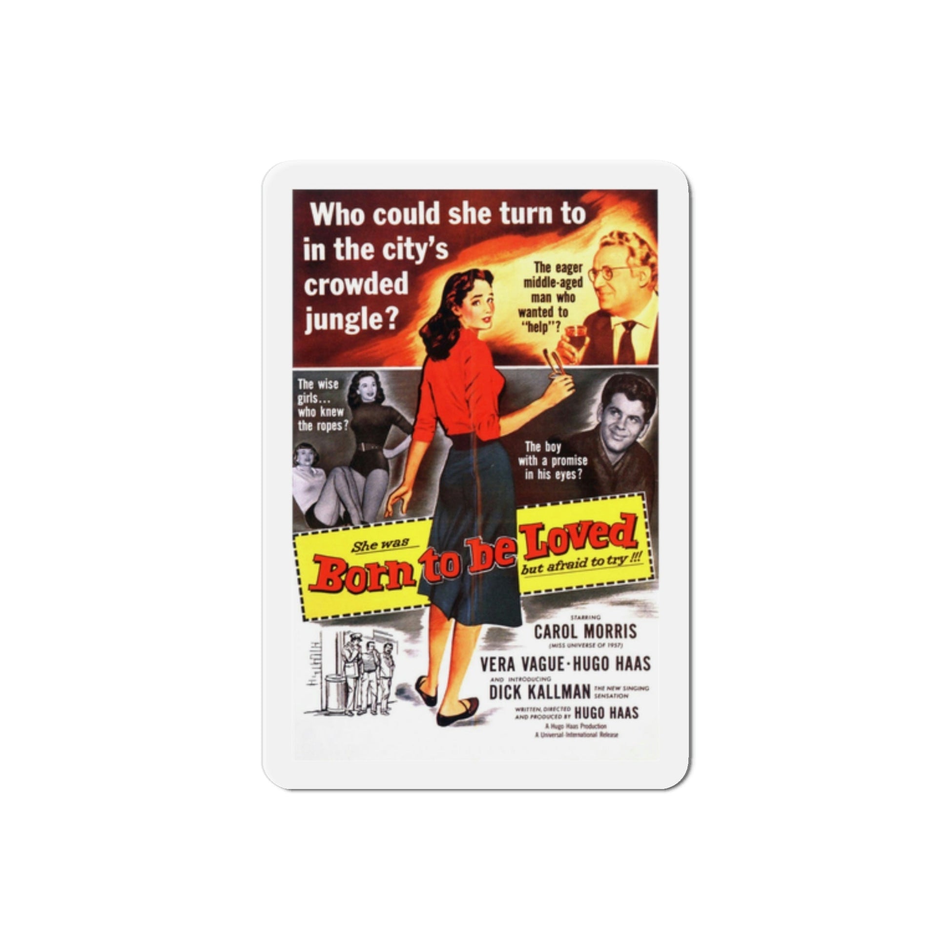 Born to Be Loved 1959 Movie Poster Die-Cut Magnet-2 Inch-The Sticker Space
