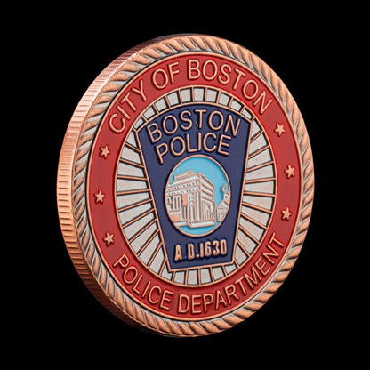Boston Police Department BPD - Copper Plated Challenge Coin-The Sticker Space