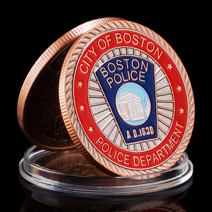 Boston Police Department BPD - Copper Plated Challenge Coin-The Sticker Space