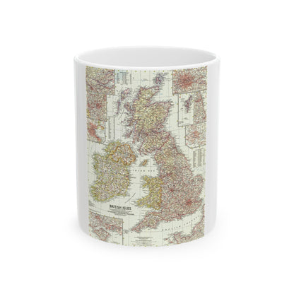 British Isles (1958) (Map) White Coffee Mug-11oz-The Sticker Space