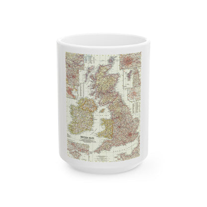 British Isles (1958) (Map) White Coffee Mug-15oz-The Sticker Space