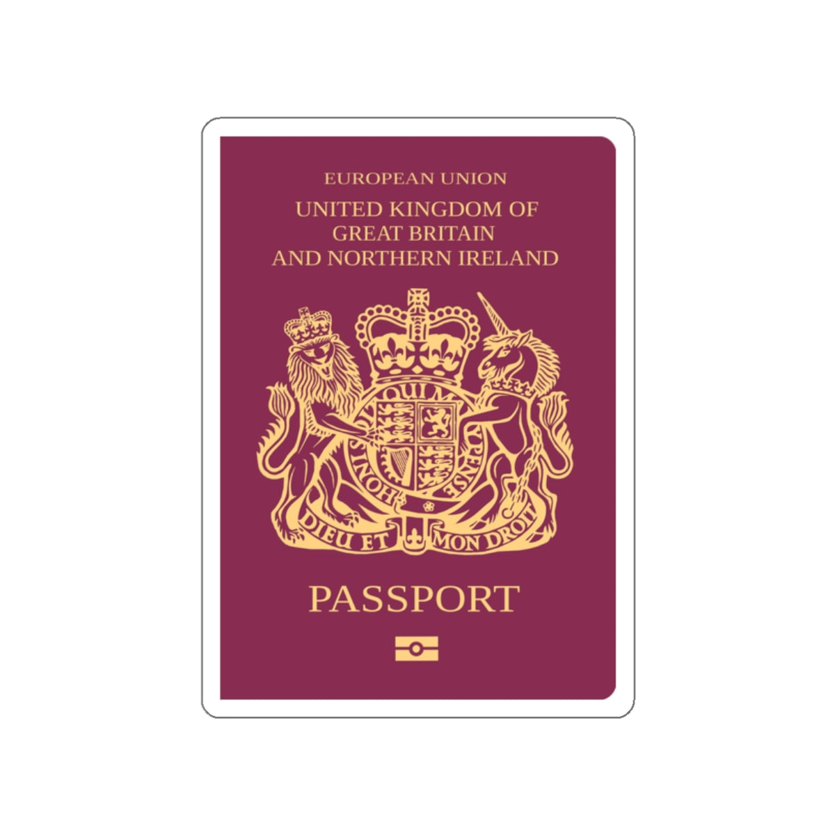 British Passport STICKER Vinyl Die-Cut Decal-White-The Sticker Space