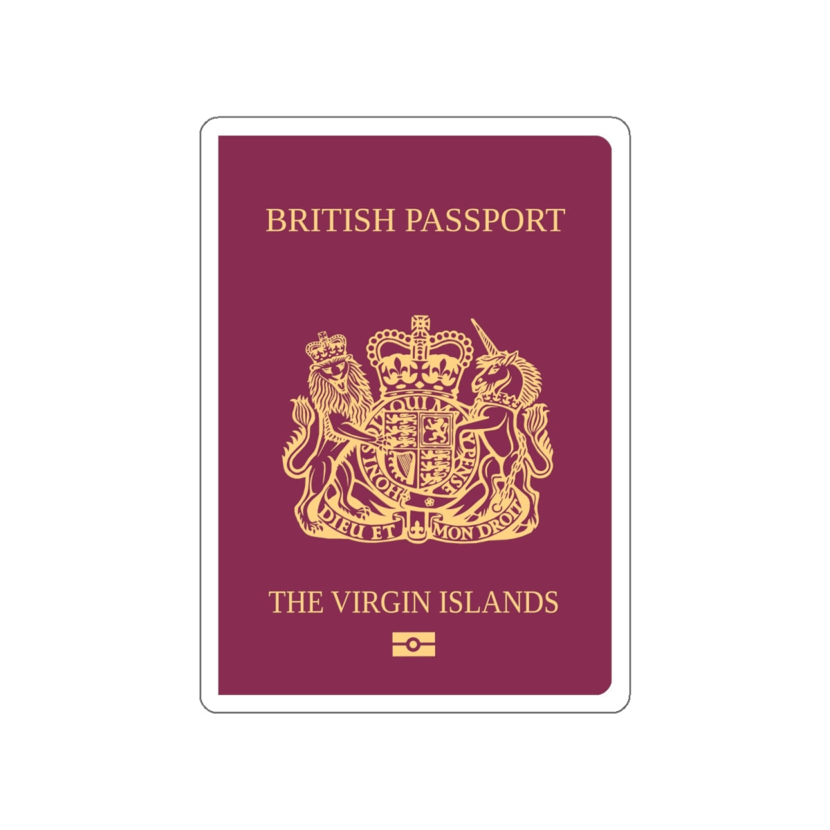 British Virgin Islands Passport STICKER Vinyl Die-Cut Decal-White-The Sticker Space