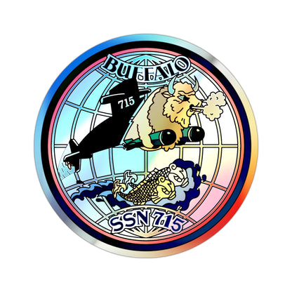 Buffalo SSN 715 (U.S. Navy) Holographic STICKER Die-Cut Vinyl Decal-2 Inch-The Sticker Space