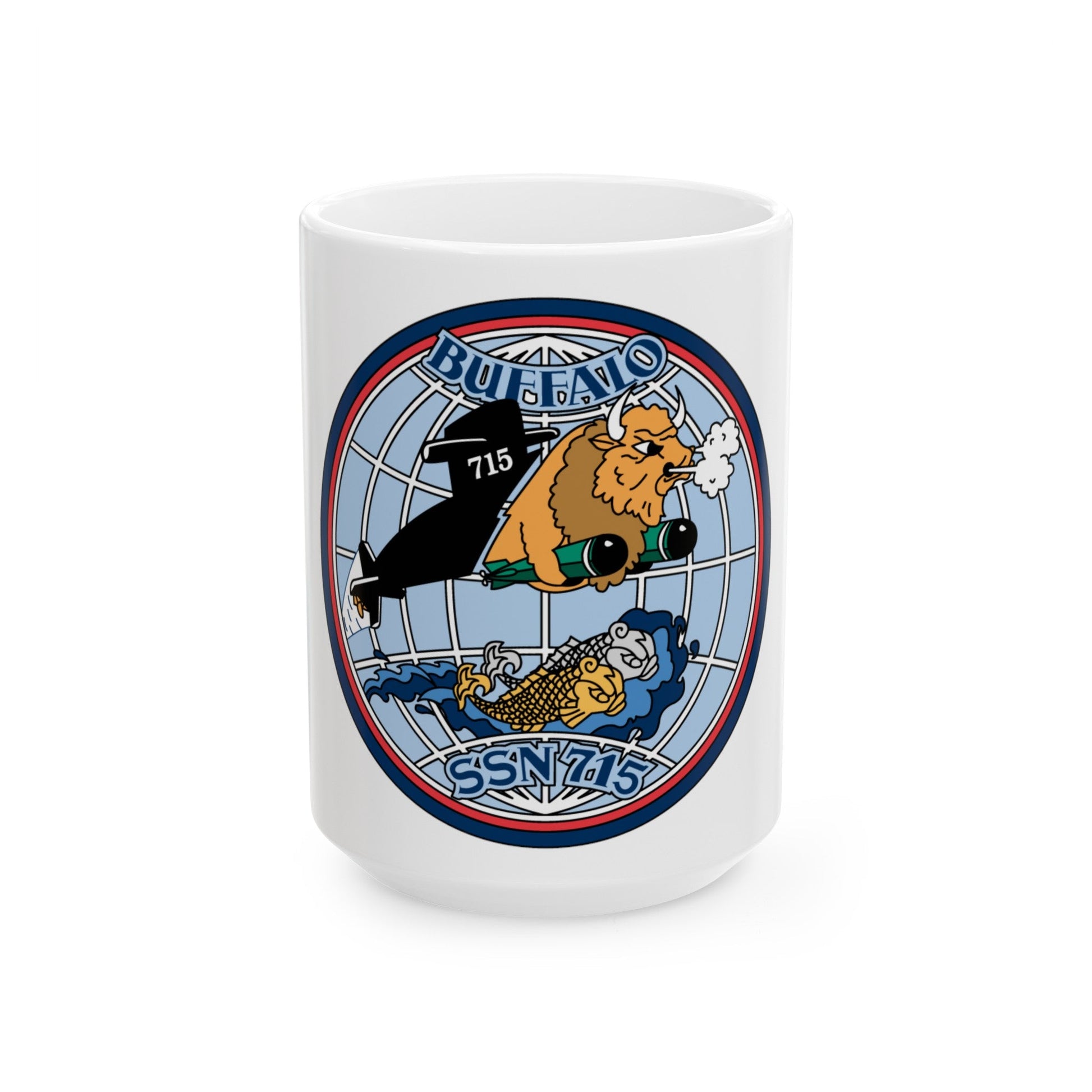 Buffalo SSN 715 (U.S. Navy) White Coffee Mug-15oz-The Sticker Space