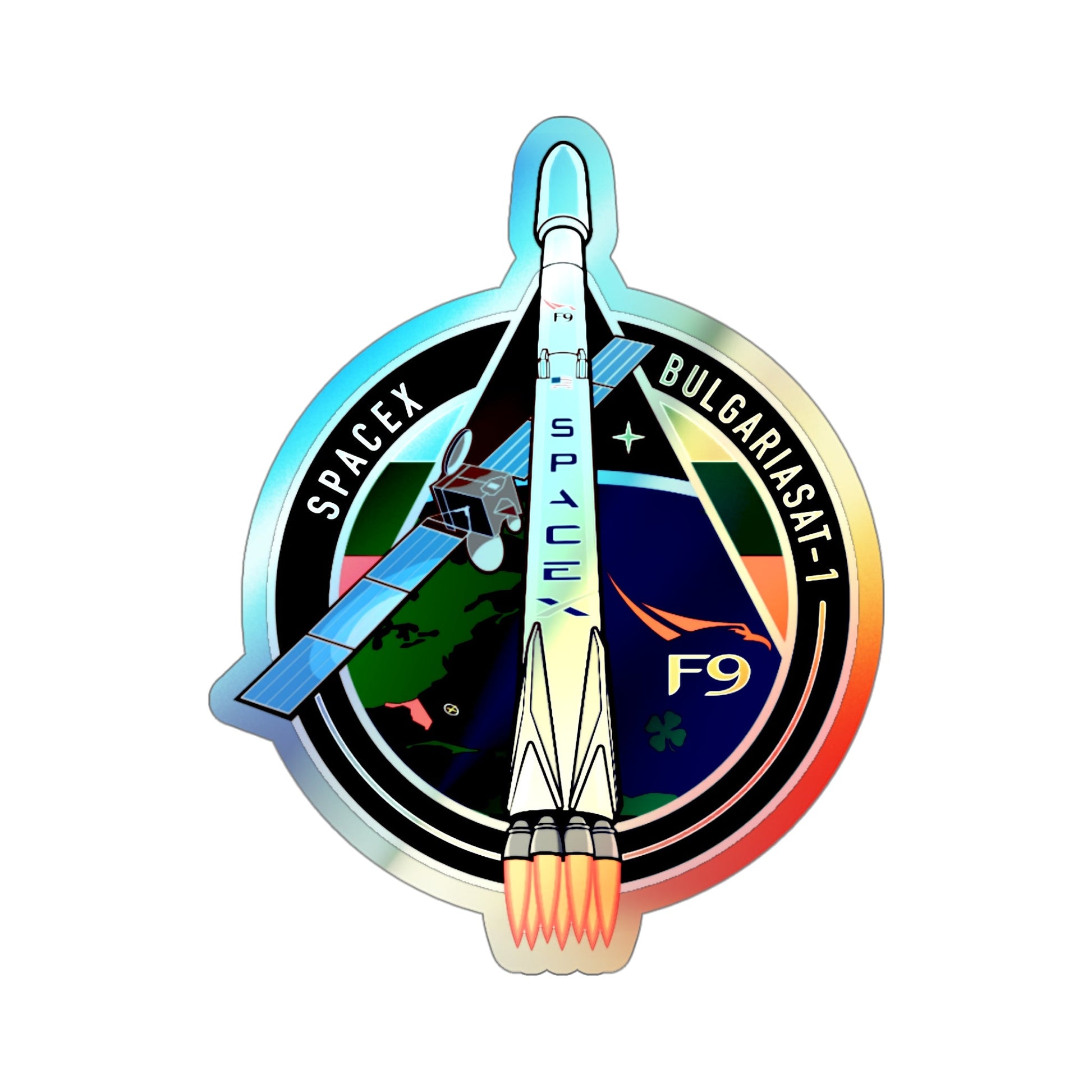 BulgariaSat-1 (SpaceX) Holographic STICKER Die-Cut Vinyl Decal-The Sticker Space
