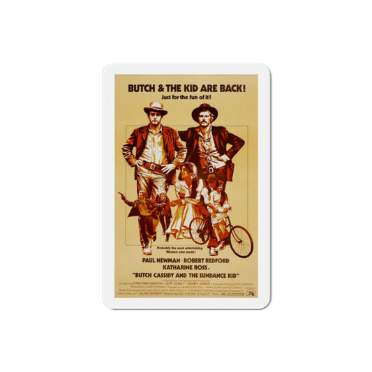 Butch Cassidy and the Sundance Kid 1969 Movie Poster Die-Cut Magnet-2 Inch-The Sticker Space