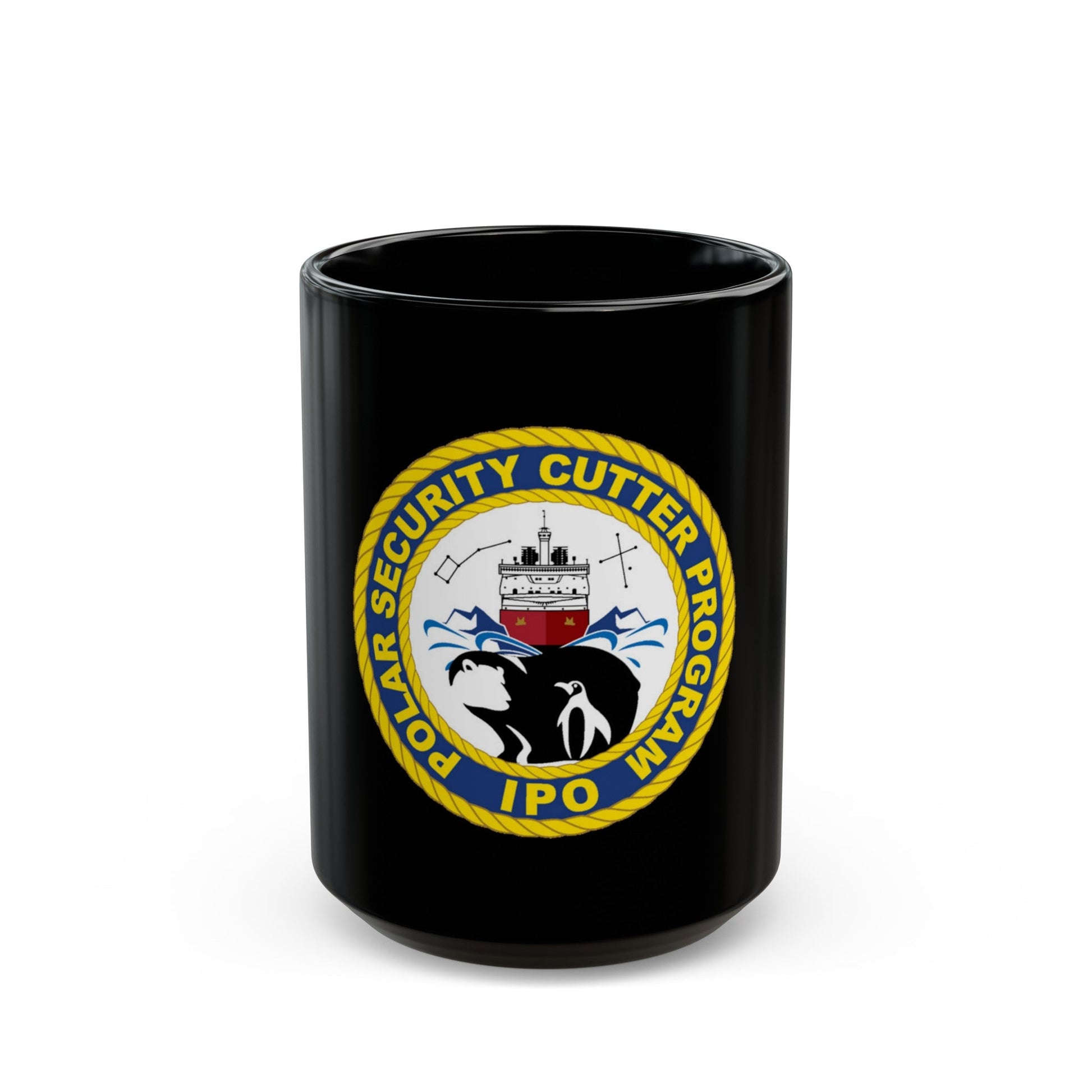 C2495 Polar Security Cutter Program IPO (U.S. Coast Guard) Black Coffee Mug-15oz-The Sticker Space
