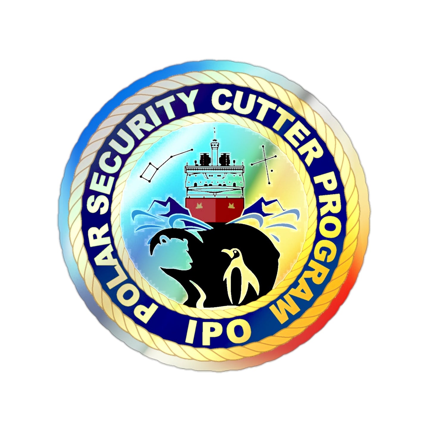C2495 Polar Security Cutter Program IPO (U.S. Coast Guard) Holographic STICKER Die-Cut Vinyl Decal-2 Inch-The Sticker Space