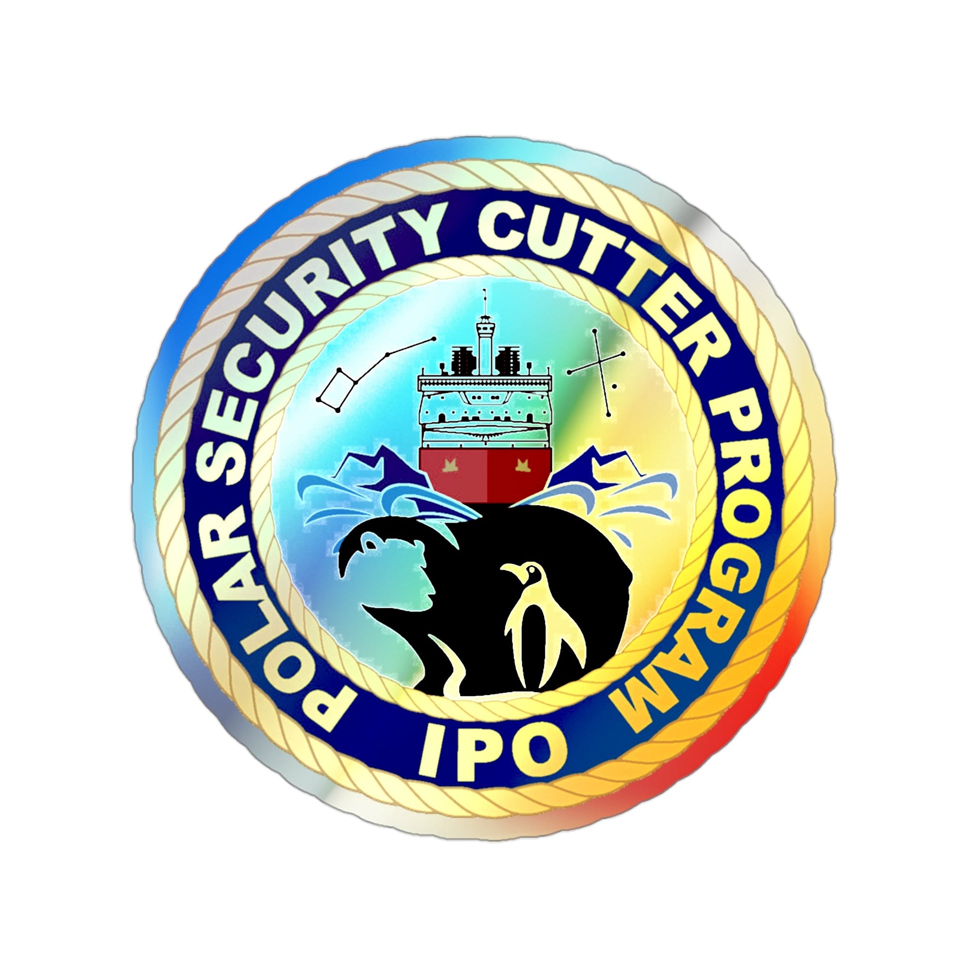 C2495 Polar Security Cutter Program IPO (U.S. Coast Guard) Holographic STICKER Die-Cut Vinyl Decal-3 Inch-The Sticker Space