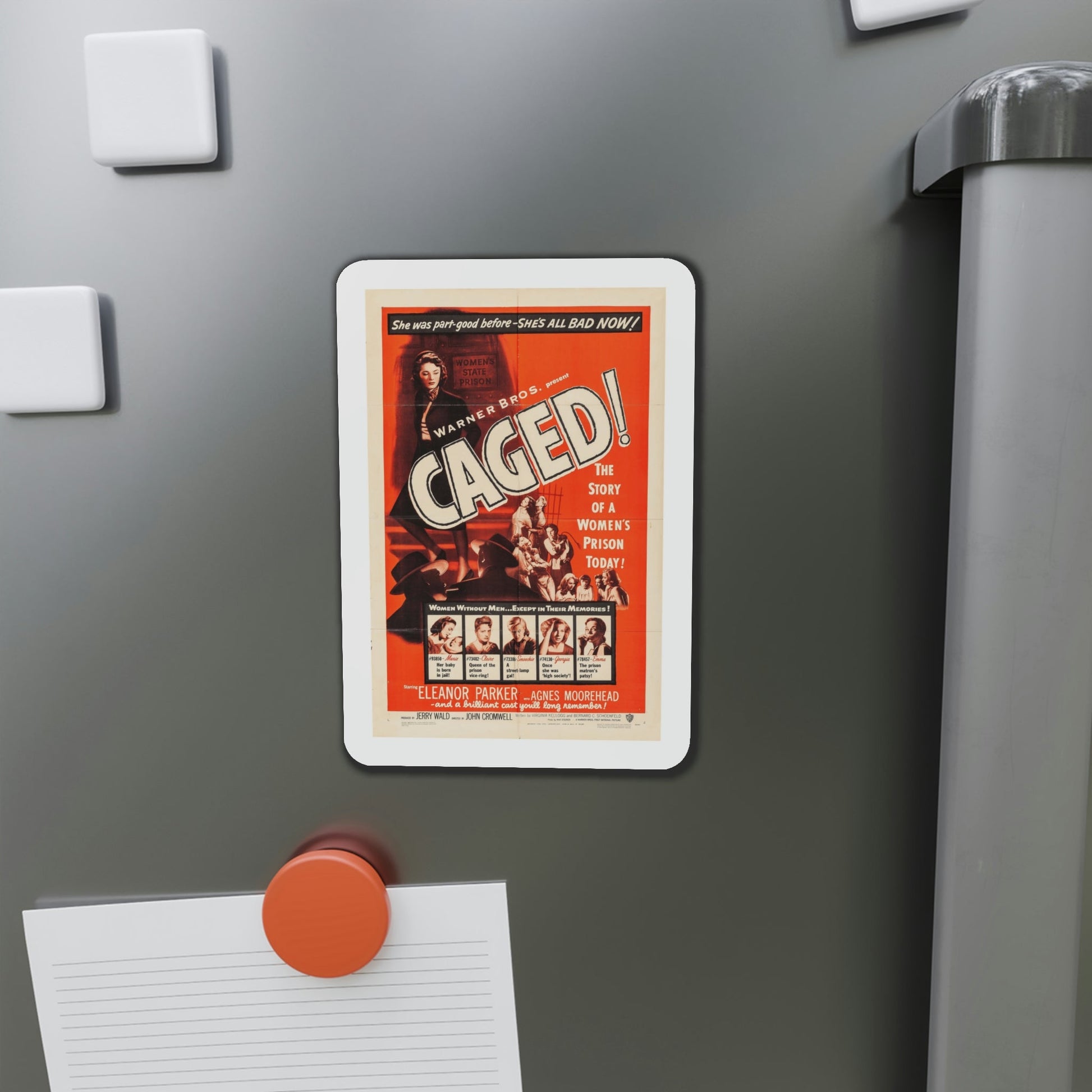 Caged 1950 Movie Poster Die-Cut Magnet-The Sticker Space