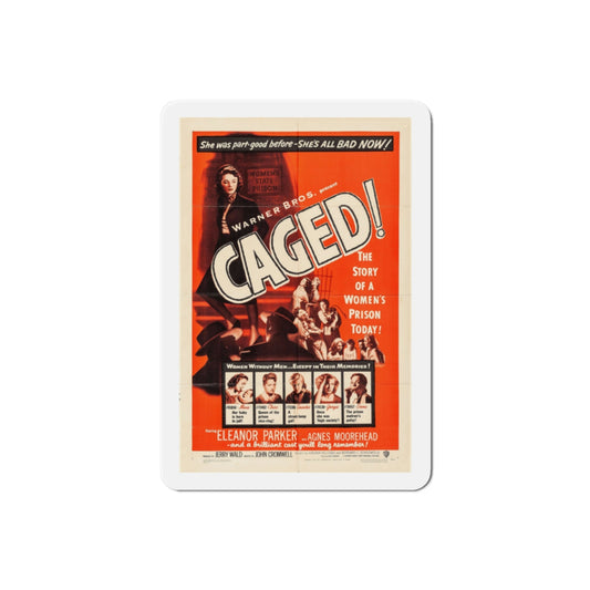 Caged 1950 Movie Poster Die-Cut Magnet-2 Inch-The Sticker Space