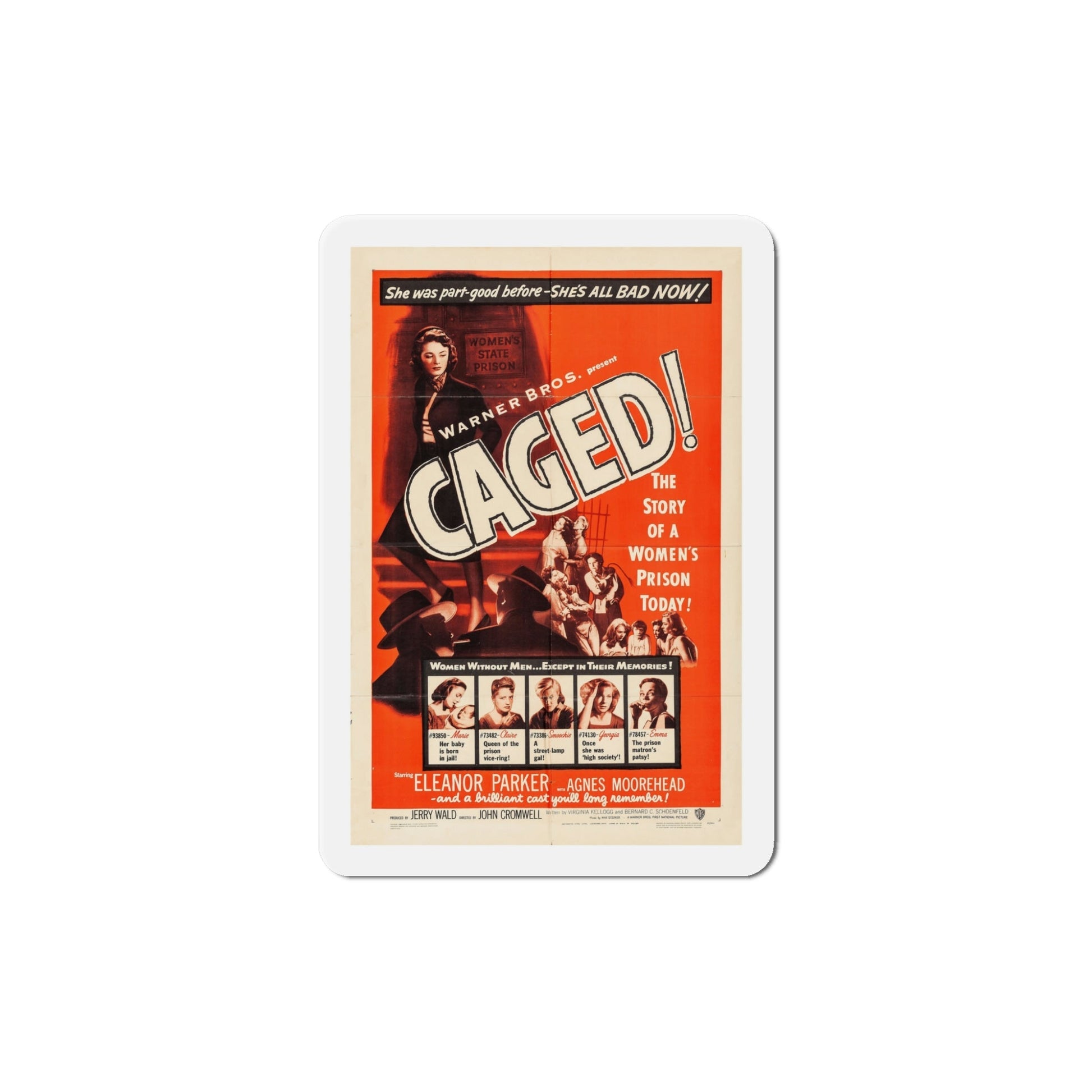 Caged 1950 Movie Poster Die-Cut Magnet-5 Inch-The Sticker Space
