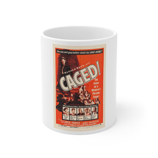 Caged 1950 Movie Poster - White Coffee Cup 11oz-11oz-The Sticker Space