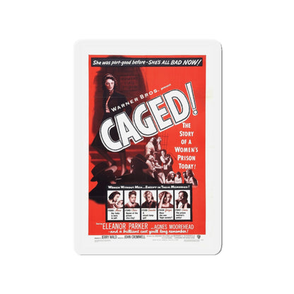 CAGED! (2) 1950 Movie Poster - Die-Cut Magnet-3" x 3"-The Sticker Space