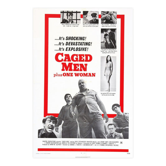 CAGED MEN PLUS ONE WOMAN 1971 - Paper Movie Poster-24″ x 36″ (Vertical)-The Sticker Space