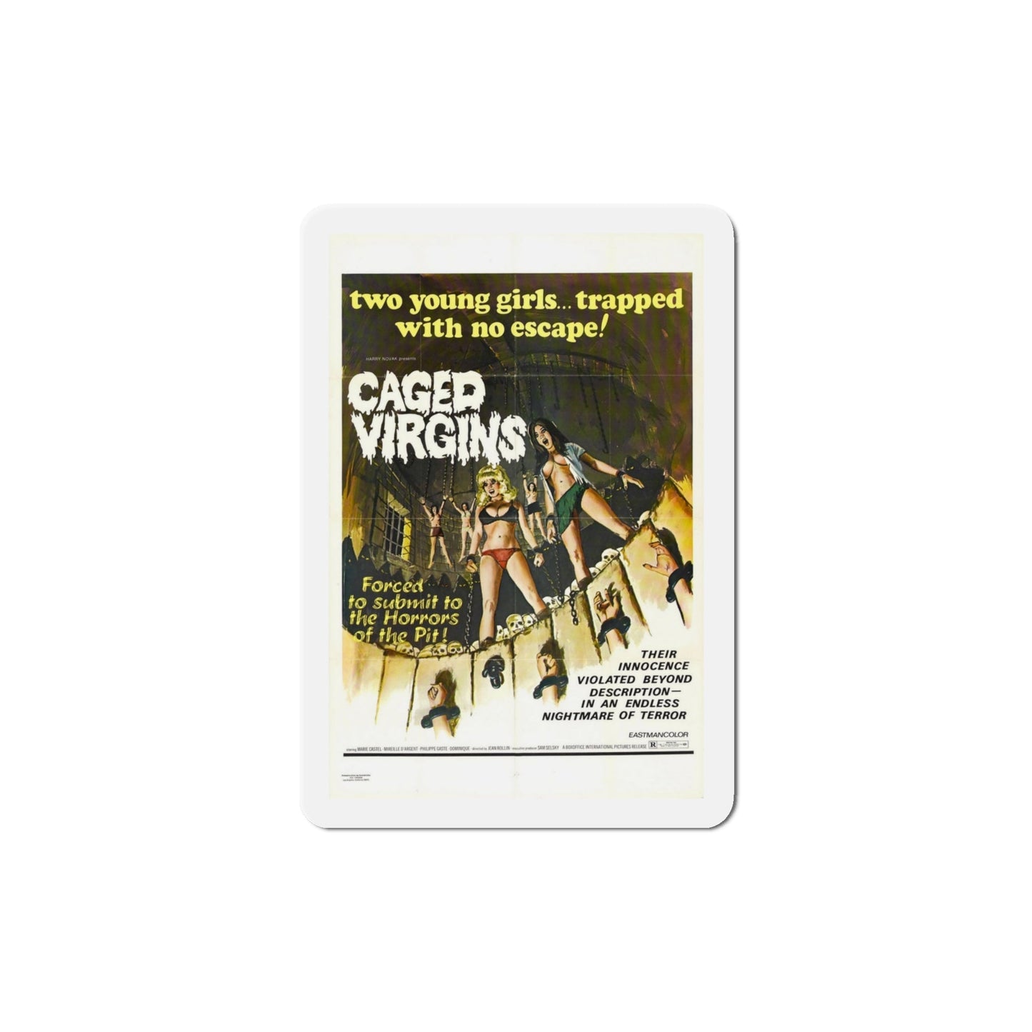 Caged Virgins 1973 Movie Poster Die-Cut Magnet-4 Inch-The Sticker Space