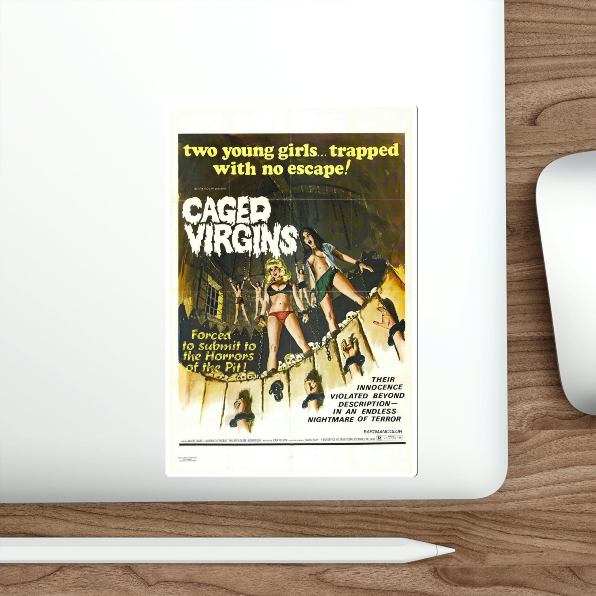 Caged Virgins 1973 Movie Poster STICKER Vinyl Die-Cut Decal-The Sticker Space