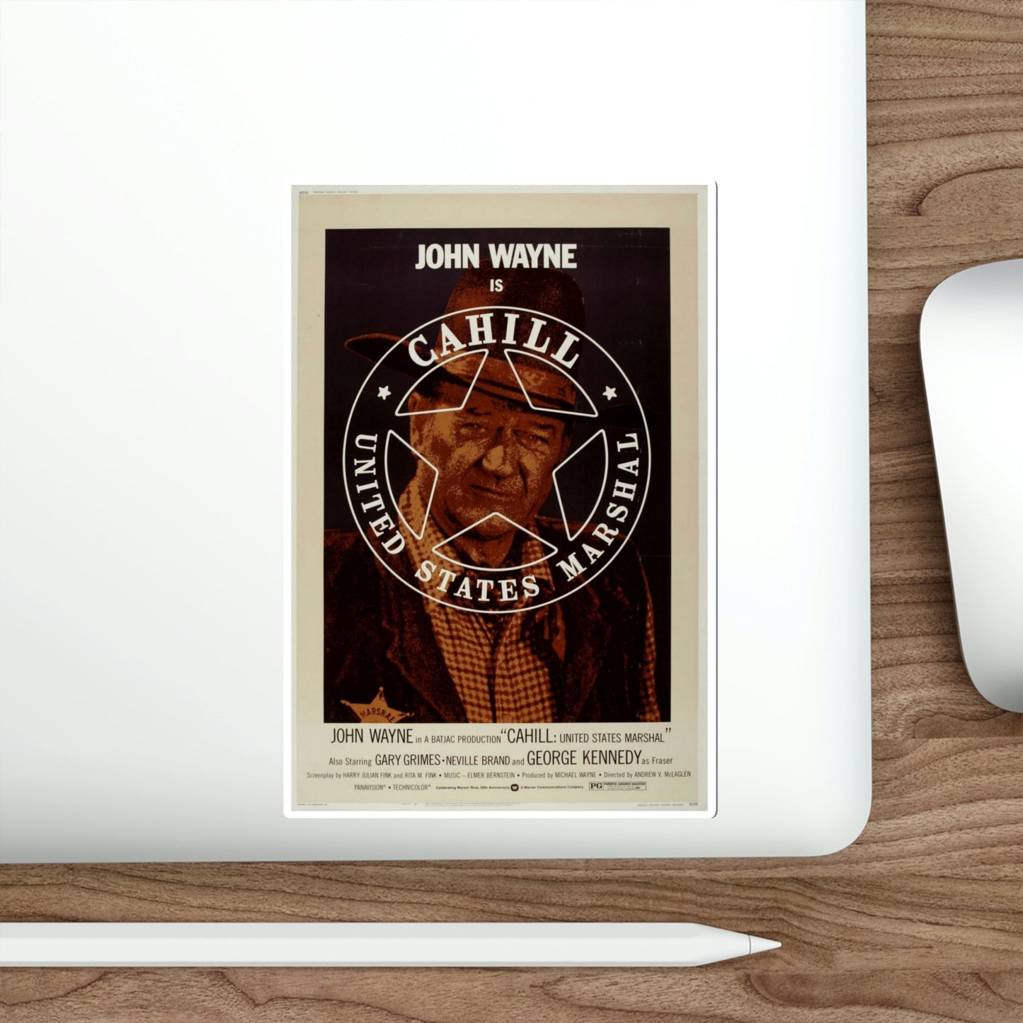 Cahill US Marshal 1973 2 Movie Poster STICKER Vinyl Die-Cut Decal-The Sticker Space