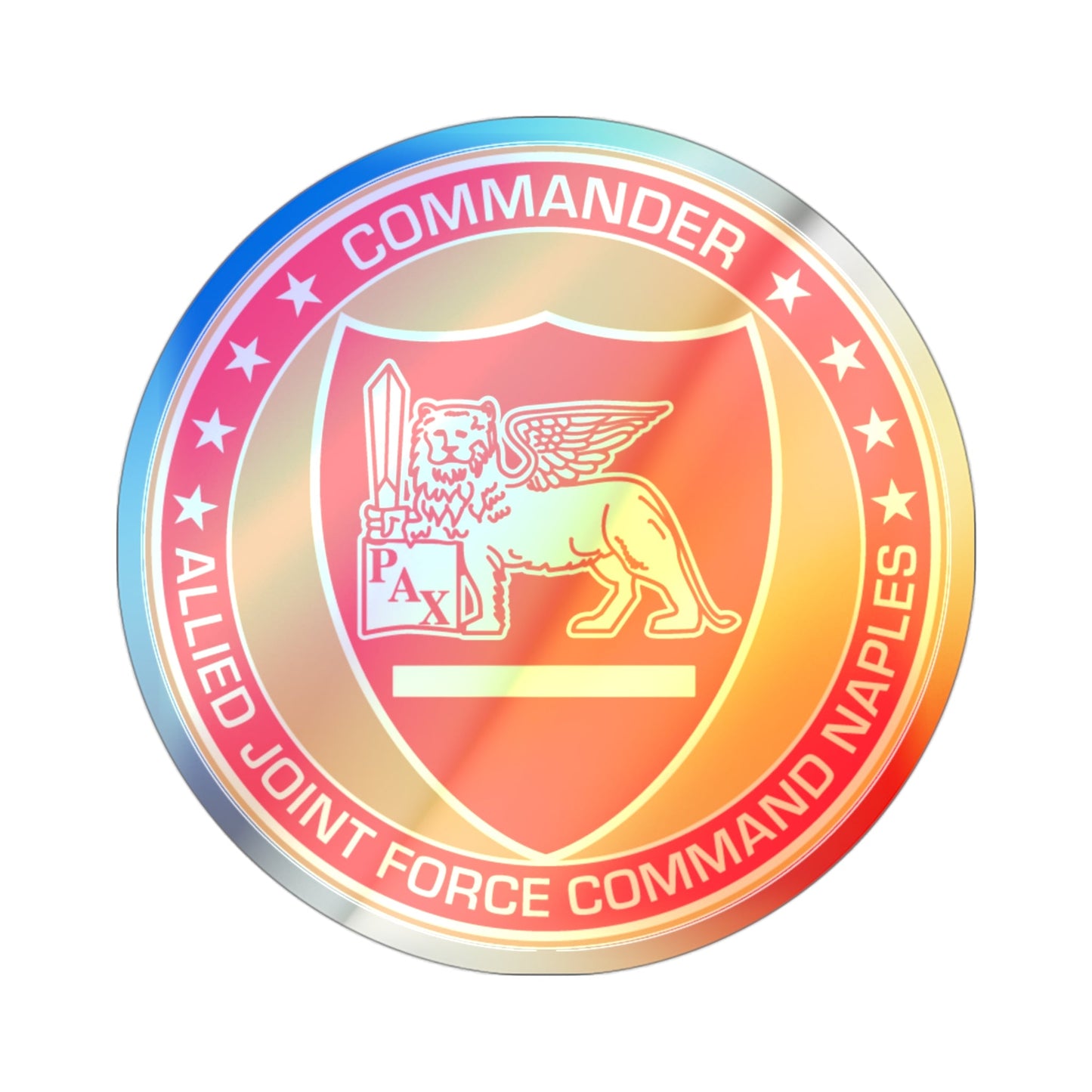 CAJFC Naples Commander Allied Joint Forces (U.S. Navy) Holographic STICKER Die-Cut Vinyl Decal-3 Inch-The Sticker Space
