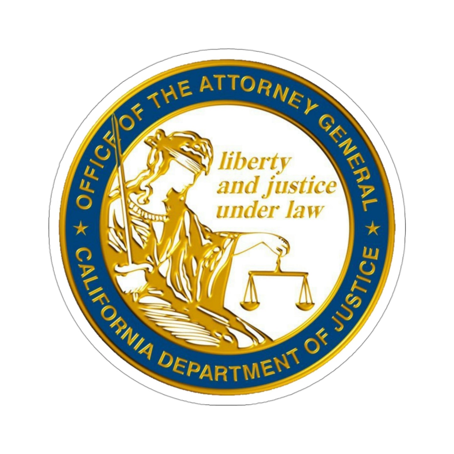 California Department of Justice v2 STICKER Vinyl Die-Cut Decal-3 Inch-The Sticker Space