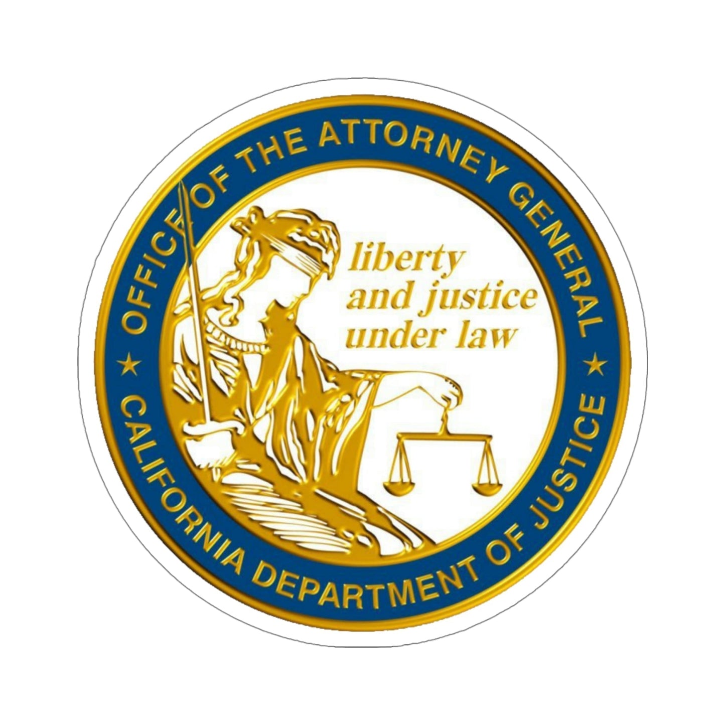 California Department of Justice v2 STICKER Vinyl Die-Cut Decal-4 Inch-The Sticker Space