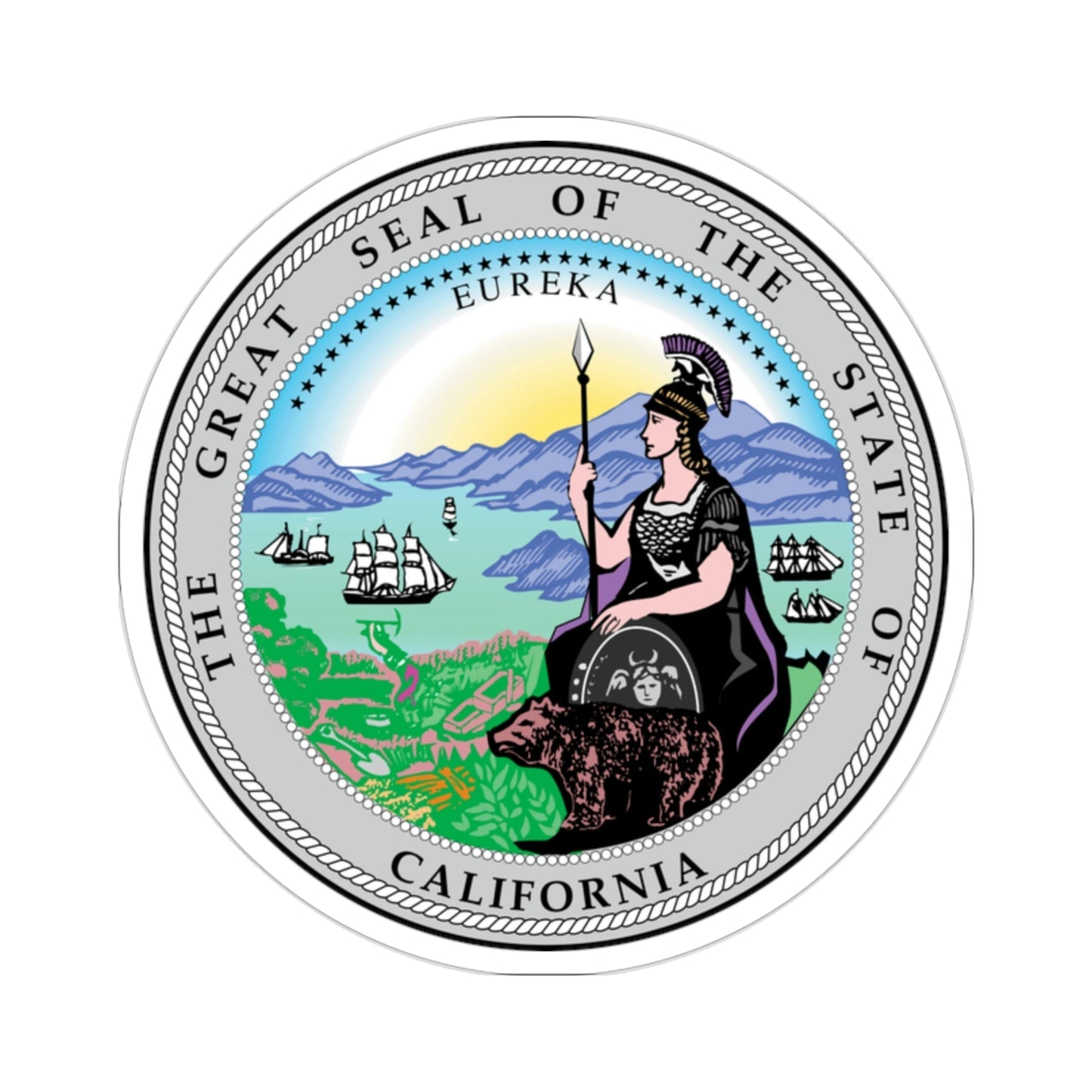 California State Seal STICKER Vinyl Die-Cut Decal-2 Inch-The Sticker Space