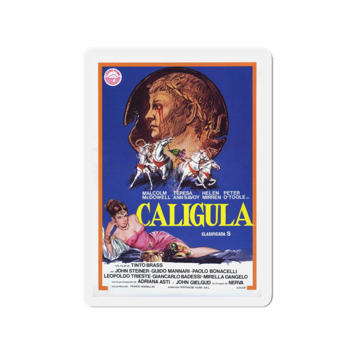 CALIGULA (2) 1979 Movie Poster - Die-Cut Magnet-3" x 3"-The Sticker Space