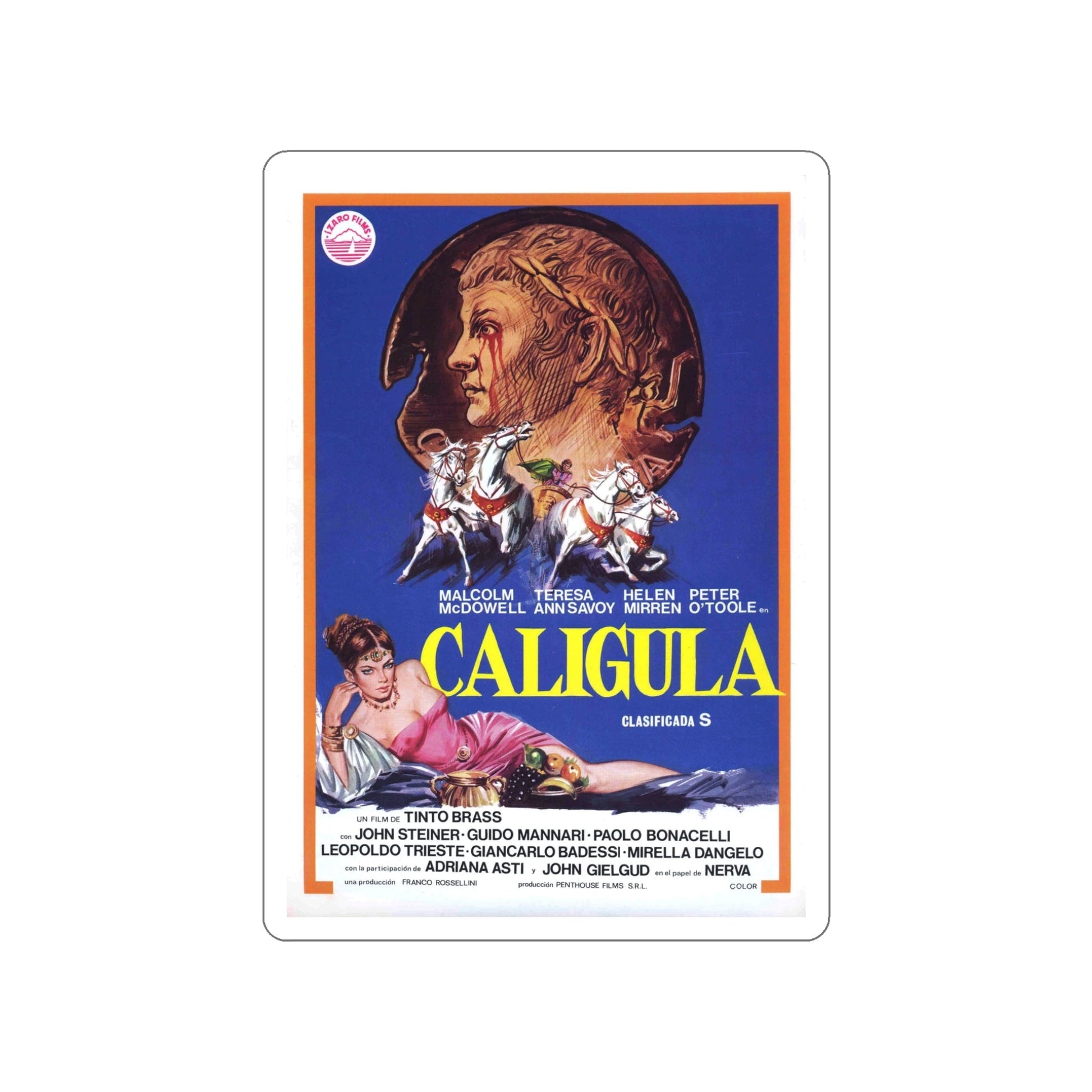 CALIGULA (2) 1979 Movie Poster STICKER Vinyl Die-Cut Decal-5 Inch-The Sticker Space