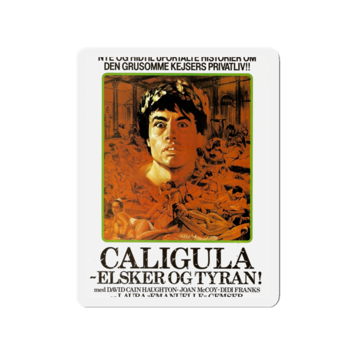 CALIGULA THE UNTOLD STORY (DANISH) 1982 Movie Poster - Die-Cut Magnet-2" x 2"-The Sticker Space