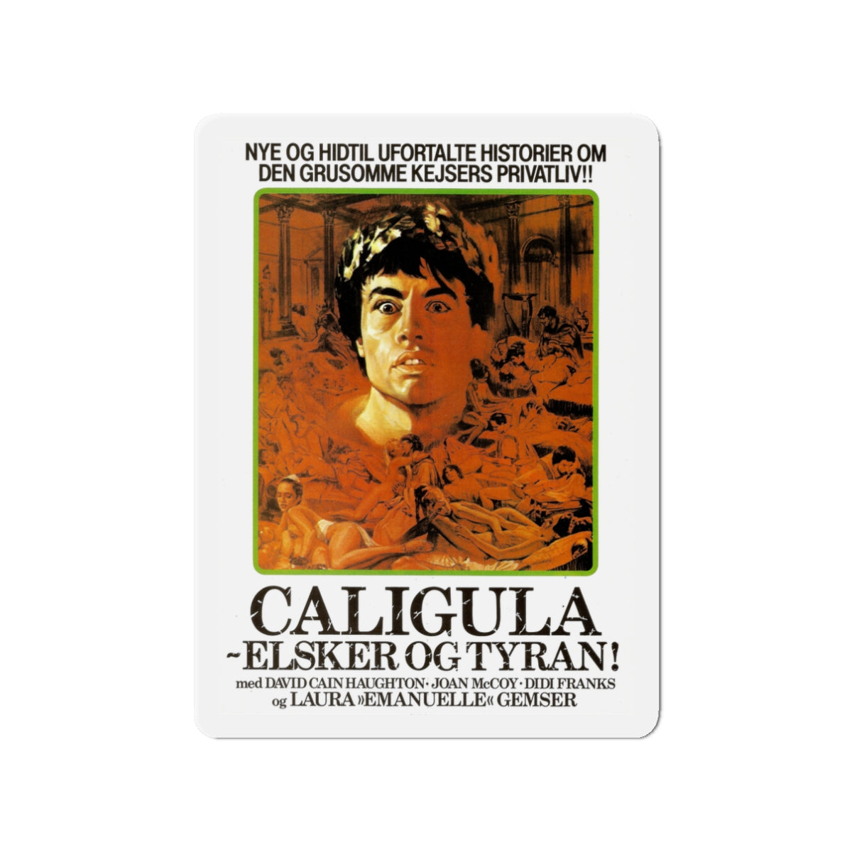 CALIGULA THE UNTOLD STORY (DANISH) 1982 Movie Poster - Die-Cut Magnet-3" x 3"-The Sticker Space