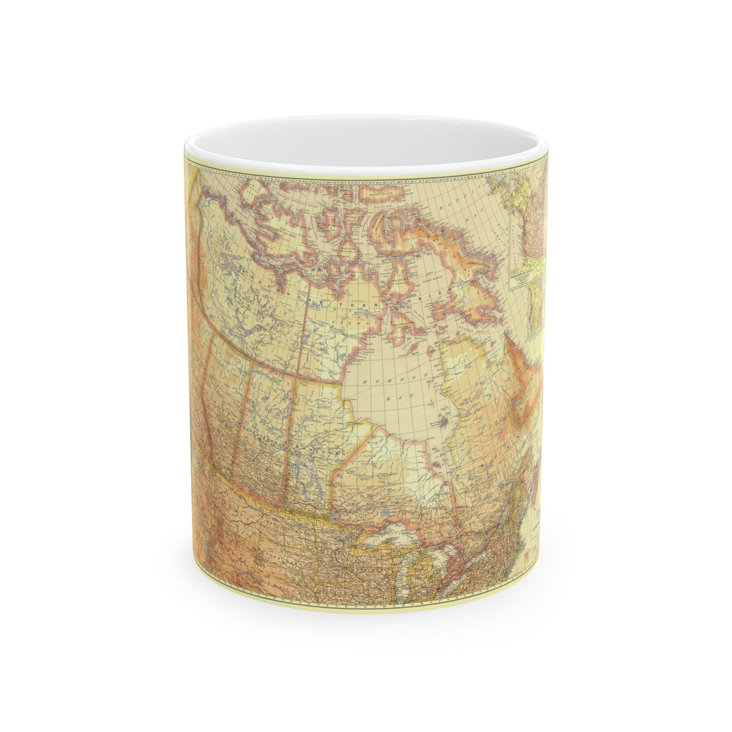 Canada (1936) (Map) White Coffee Mug-11oz-The Sticker Space